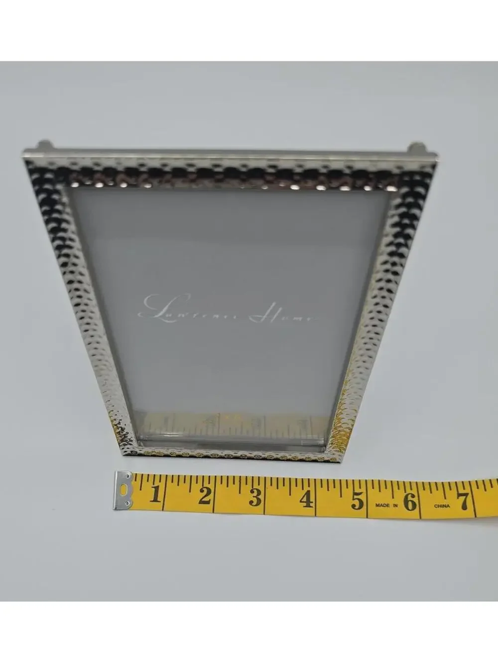 Lawrence Home 4x6 Silver Hammered Metal Picture Frame Modern Decor